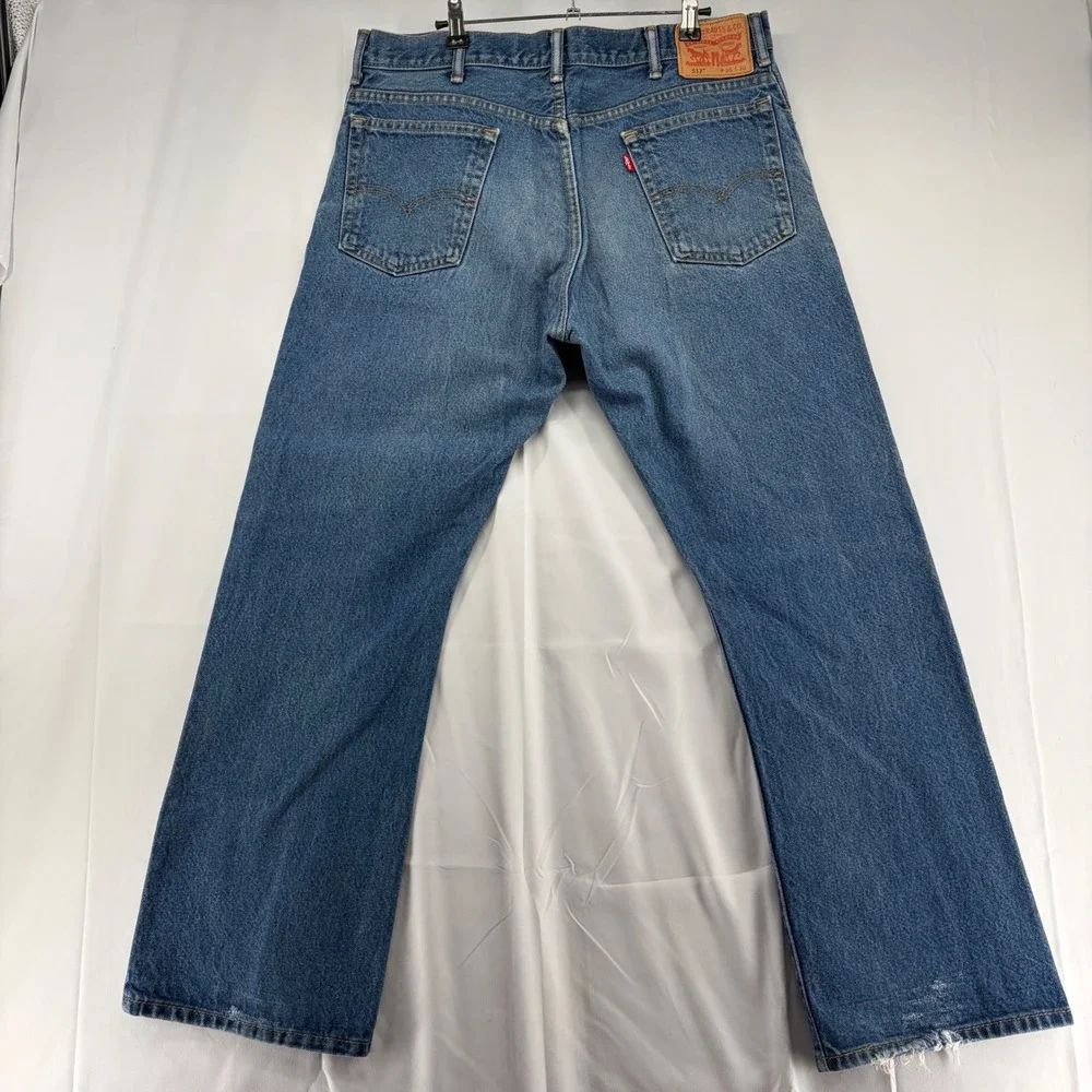 Levis 517 Mens Bootcut Jeans Blue Denim Medium Wash W36 (Fits 35x29